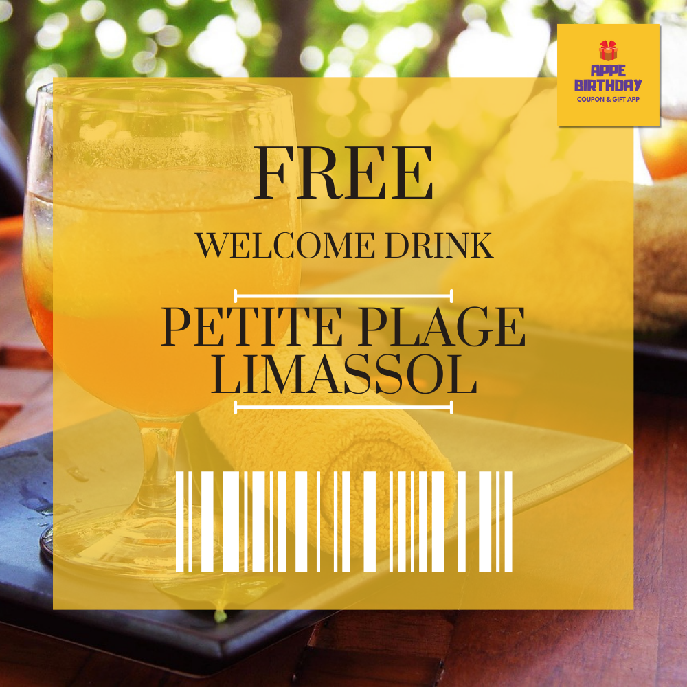 Petite Plage FREE welcome drink