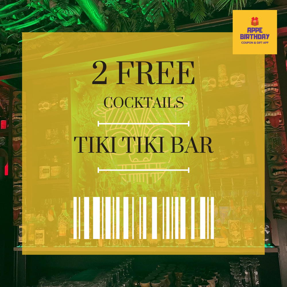 Tiki Tiki Bar 2 FREE cocktails