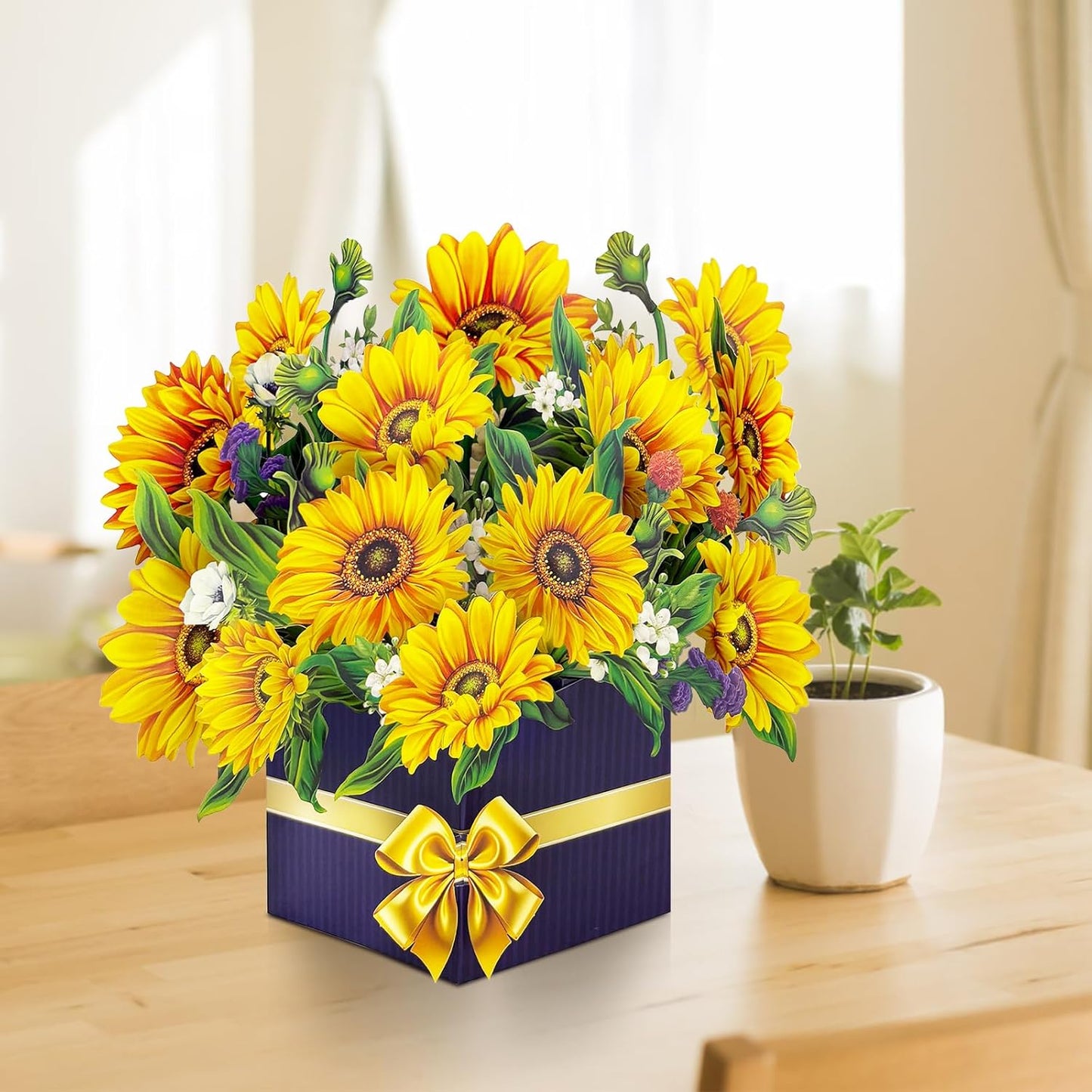 Hierein Sonnenblumen Geburtstagskarte Frau, 3D Blumen Geburtstagskarte Pop Up fuer Mama Ehefrau Schwester, Happy Birthday Karte, Pop Up Karte fuer Geburtstag Jahrestag Danke Gute Besserung