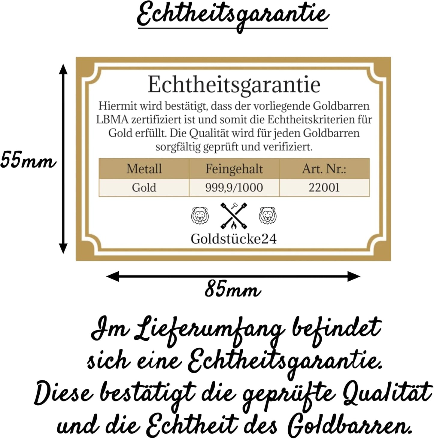 Gold zum Verschenken – Goldbarren 1g Heraeus - 999.9 Feingold - inkl. Geschenkverpackung, Grußkarte und Echtheitsgarantie