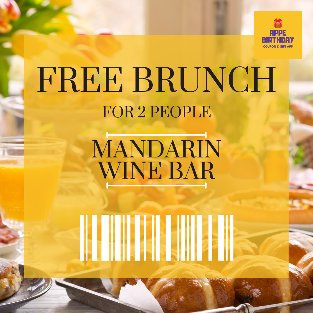 Mandarin Wine Bar FREE brunch for 2