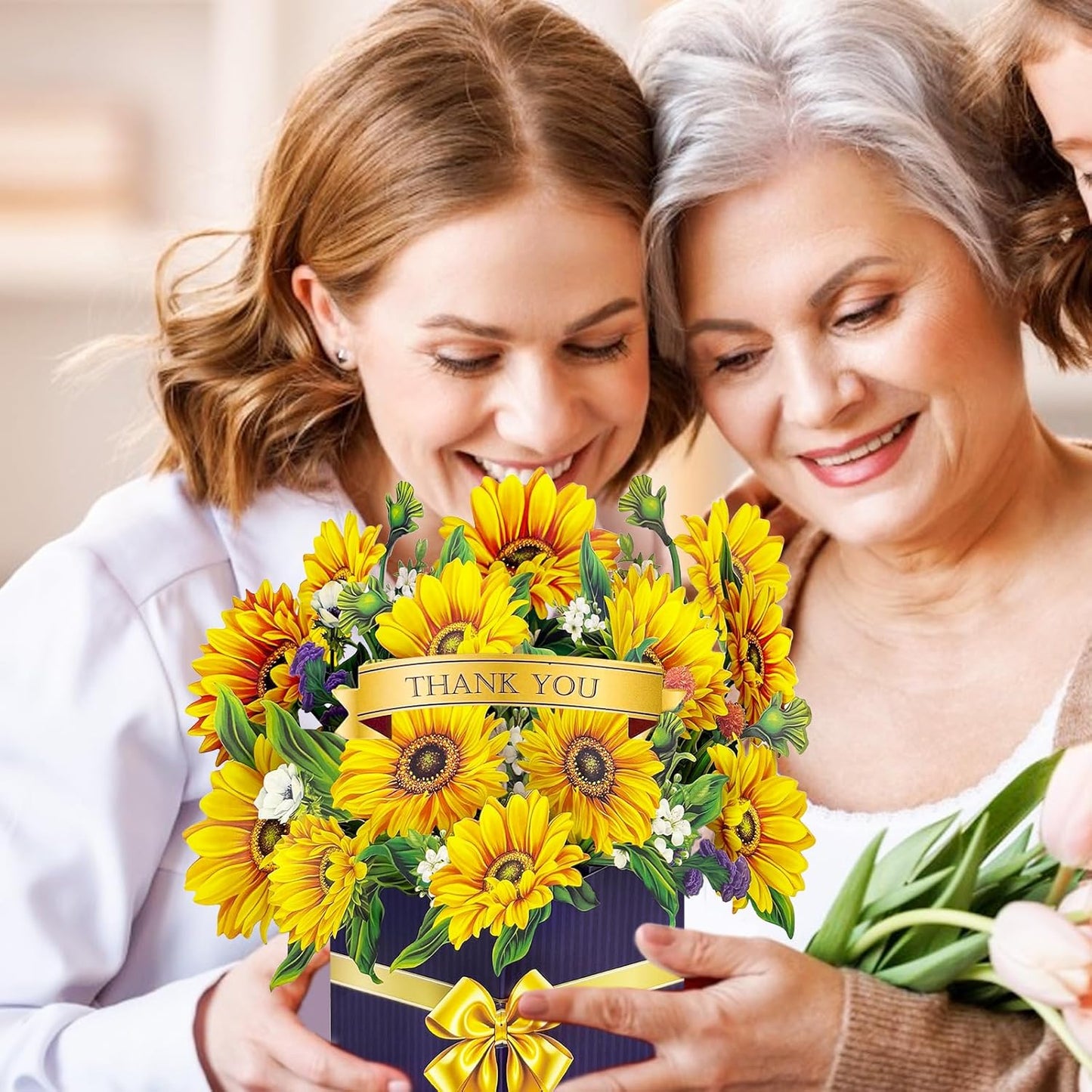 Hierein Sonnenblumen Geburtstagskarte Frau, 3D Blumen Geburtstagskarte Pop Up fuer Mama Ehefrau Schwester, Happy Birthday Karte, Pop Up Karte fuer Geburtstag Jahrestag Danke Gute Besserung