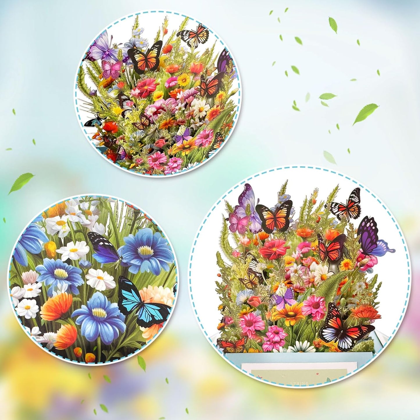 YianHien Butterflies Birthday Card Woman, Exquisite 3D Pop Up Card Birthday Flowers with Envelope, Special Birthday Card for Mum, Grandma, Aunt Sisters, Thank You Card, Teacher's Day Card