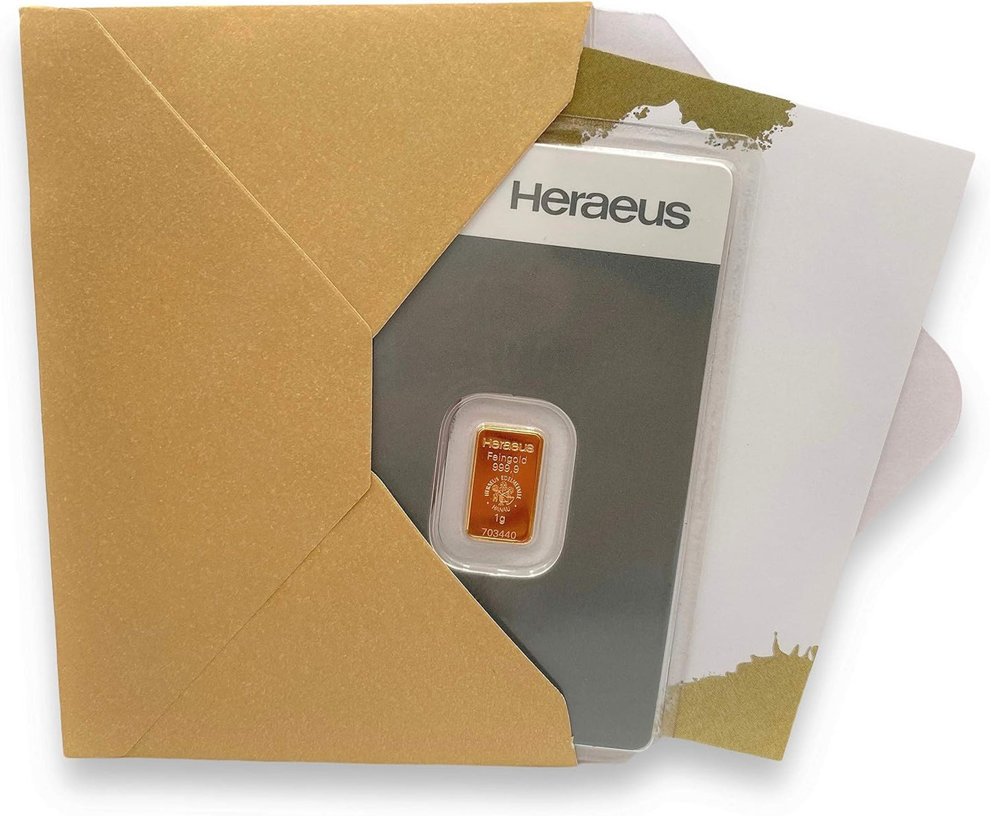 Gold zum Verschenken – Goldbarren 1g Heraeus - 999.9 Feingold - inkl. Geschenkverpackung, Grußkarte und Echtheitsgarantie